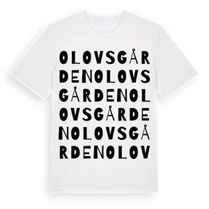 Olovsgården ordlek t-shirt – ekologisk bomull t-shirt från Pinshirt