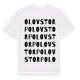 White t-shirt med Olovstorp ordlek t-shirt