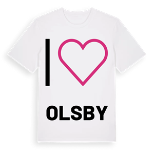 Jag älskar Olsby t-shirt stort tryck – ekologisk bomull t-shirt från Pinshirt