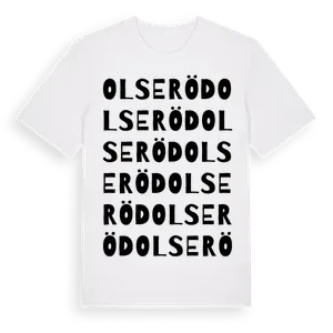 Olseröd ordlek t-shirt – ekologisk bomull t-shirt från Pinshirt