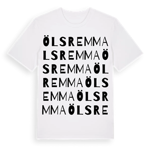 Ölsremma ordlek t-shirt – ekologisk bomull t-shirt från Pinshirt