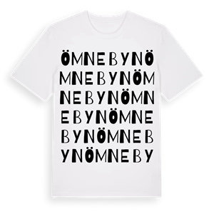 Ömnebyn ordlek t-shirt – ekologisk bomull t-shirt från Pinshirt