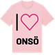 Pink Cotton t-shirt med Jag älskar Onsö t-shirt stort tryck
