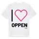 White t-shirt med Jag älskar Oppen t-shirt stort tryck
