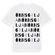 White t-shirt med Örnsgiljan ordlek t-shirt