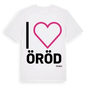 Jag älskar Öröd t-shirt stort tryck – ekologisk bomull t-shirt från Pinshirt