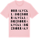 Pink Cotton t-shirt med Orrakycklingen ordlek t-shirt