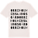 Vintage White t-shirt med Orreholmens kungsgård ordlek t-shirt