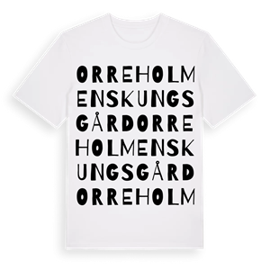 Orreholmens kungsgård ordlek t-shirt – ekologisk bomull t-shirt från Pinshirt