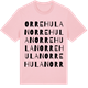 Pink Cotton t-shirt med Orrehulan ordlek t-shirt