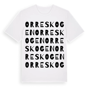 Orreskogen ordlek t-shirt – ekologisk bomull t-shirt från Pinshirt