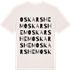 Vintage White t-shirt med Oskarshem ordlek t-shirt