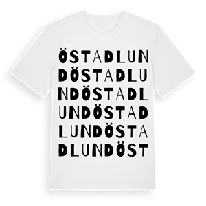 Östadlund ordlek t-shirt – ekologisk bomull t-shirt från Pinshirt