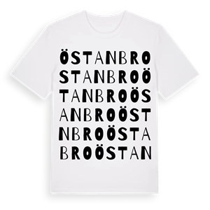 Östanbro ordlek t-shirt – ekologisk bomull t-shirt från Pinshirt