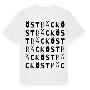 Östbäck ordlek t-shirt – ekologisk bomull t-shirt från Pinshirt