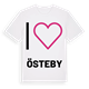 White t-shirt med Jag älskar Östeby t-shirt stort tryck