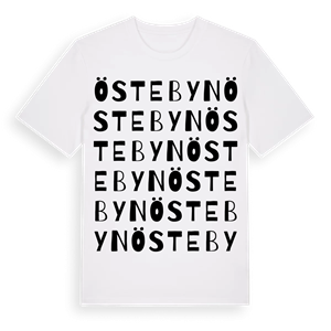 Östebyn ordlek t-shirt – ekologisk bomull t-shirt från Pinshirt