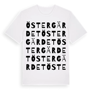 Östergärdet ordlek t-shirt – ekologisk bomull t-shirt från Pinshirt