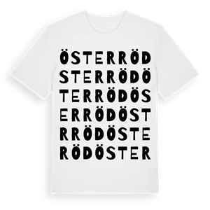 Österröd ordlek t-shirt – ekologisk bomull t-shirt från Pinshirt