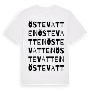 Östevatten ordlek t-shirt – ekologisk bomull t-shirt från Pinshirt