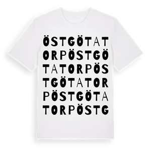 Östgötatorp ordlek t-shirt – ekologisk bomull t-shirt från Pinshirt