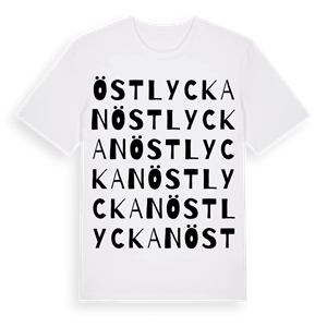 Östlyckan ordlek t-shirt – ekologisk bomull t-shirt från Pinshirt