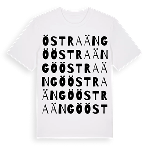 Östra Ängö ordlek t-shirt – ekologisk bomull t-shirt från Pinshirt
