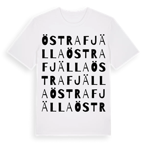 Östra Fjälla ordlek t-shirt – ekologisk bomull t-shirt från Pinshirt
