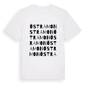 Östra Mon ordlek t-shirt – ekologisk bomull t-shirt från PinShirt
