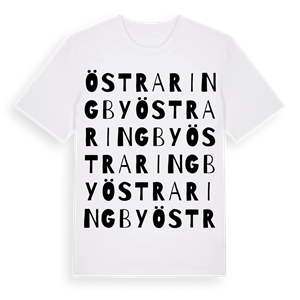Östra Ringby ordlek t-shirt – ekologisk bomull t-shirt från Pinshirt