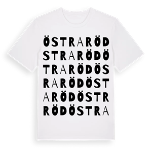 Östra Röd ordlek t-shirt – ekologisk bomull t-shirt från Pinshirt