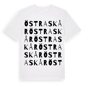 Östra Skår ordlek t-shirt – ekologisk bomull t-shirt från Pinshirt