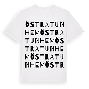 Östra Tunhem ordlek t-shirt – ekologisk bomull t-shirt från Pinshirt