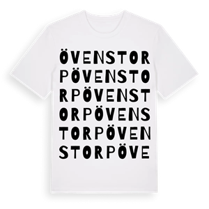 Övenstorp ordlek t-shirt – ekologisk bomull t-shirt från Pinshirt