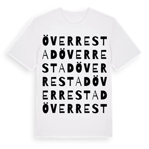 Över Restad ordlek t-shirt – ekologisk bomull t-shirt från Pinshirt