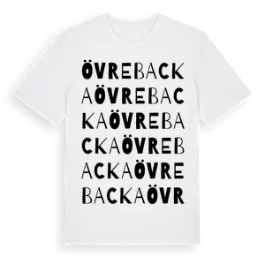 Övre Backa ordlek t-shirt – ekologisk bomull t-shirt från Pinshirt