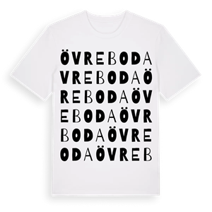 Övre Boda ordlek t-shirt – ekologisk bomull t-shirt från Pinshirt