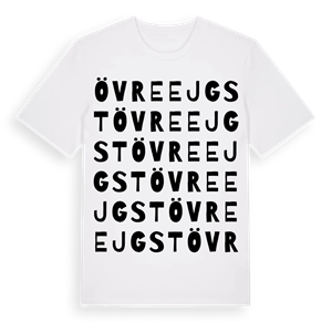 Övre Ejgst ordlek t-shirt – ekologisk bomull t-shirt från Pinshirt