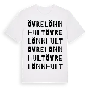 Övre Lönnhult ordlek t-shirt – ekologisk bomull t-shirt från Pinshirt