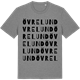 Mid Heather Gray t-shirt med Övre Lund ordlek t-shirt