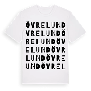 Övre Lund ordlek t-shirt – ekologisk bomull t-shirt från Pinshirt