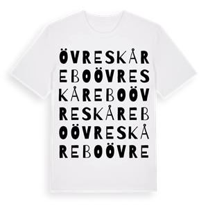Övre Skårebo ordlek t-shirt – ekologisk bomull t-shirt från Pinshirt