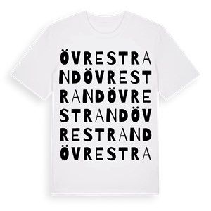 Övre Strand ordlek t-shirt – ekologisk bomull t-shirt från Pinshirt