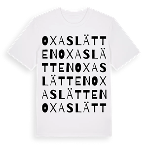 Oxaslätten ordlek t-shirt – ekologisk bomull t-shirt från Pinshirt