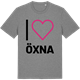 Mid Heather Gray t-shirt med Jag älskar Öxna t-shirt stort tryck