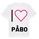 White t-shirt med Jag älskar Påbo t-shirt stort tryck