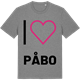 Mid Heather Gray t-shirt med Jag älskar Påbo t-shirt stort tryck