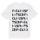 White t-shirt med Packhusplatsen ordlek t-shirt