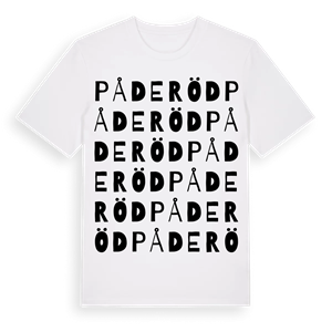 Påderöd ordlek t-shirt – ekologisk bomull t-shirt från Pinshirt