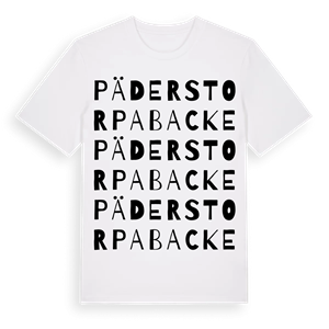 Päderstorpabacke ordlek t-shirt – ekologisk bomull t-shirt från Pinshirt